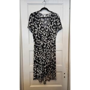 London Times Women's 12 Black Dress Flower Pattern Feminine Lightweight Simple